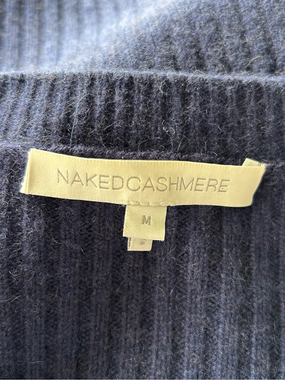 NakedCashmere Campbell Sweater Oxford Navy Ribbed Crew Neck $325. Excellent M - Picture 4 of 9